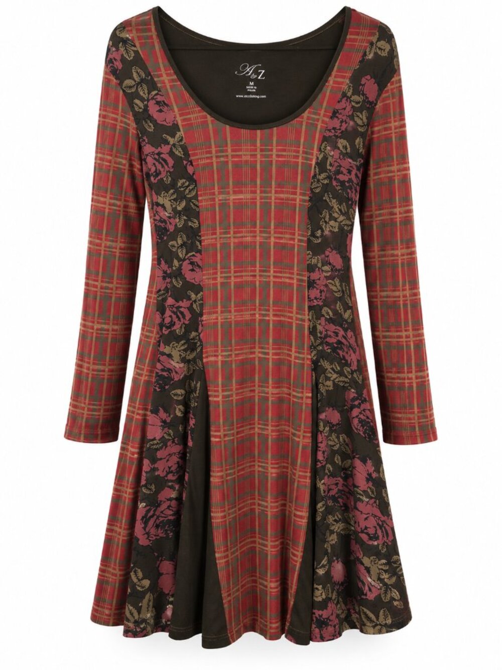 AtoZ Floral Fall Aesthetic Dark Academia Whimsigoth Librarian Mix Print Dress